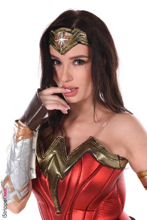 Milena Ray: Thick Brunette in Cosplay Strips and Fucks Herself with a Dildo – photo 3 of 15