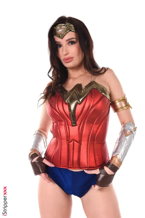 Milena Ray: Thick Brunette in Cosplay Strips and Fucks Herself with a Dildo – photo 7 of 15