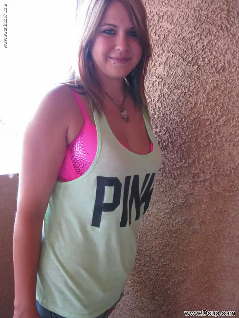 Thick Blonde Flashes Her Big Tits Outdoors in Shorts – photo 16 of 20