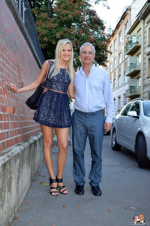 Andrea Francis: Tall Russian Blonde Strips and Blows an Older Man – photo 1 of 21