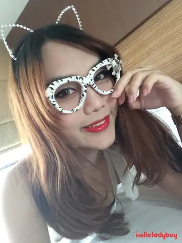 Asian Trans Woman Strips Nude, Poses and Turns for Camera