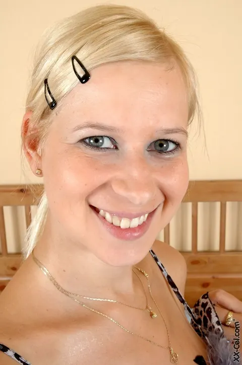Anastasia Devine: European Blonde in Panties Squeezes Her Big Tits – photo 2 of 20