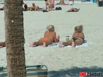 Blonde PAWG in a Bikini Poses on the Beach