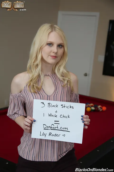 Lily Rader: Skinny Blonde Takes Three Black Cocks in a Group Session – photo 1 of 20