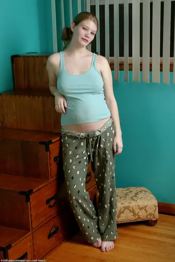 Pregnant BBW with Big Tits Strips Out of Her Panties and Spreads