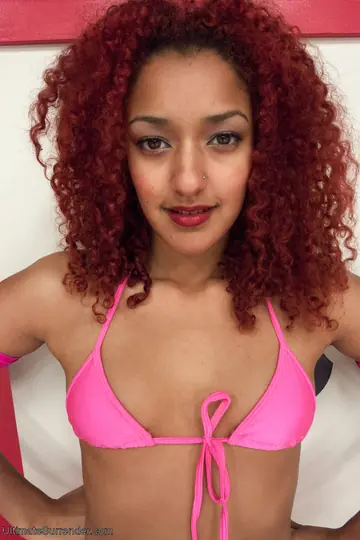 Mona Wales – Tall Ebony Redhead MILF Bound and Fingered in a Bikini
