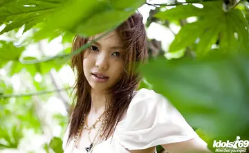 Yura Aikawa – Petite Asian Babe with Big Tits Strips Outdoors by the Office