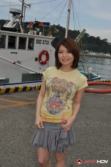 Miki Uemura – Japanese Brunette Poses in a Skirt Outdoors