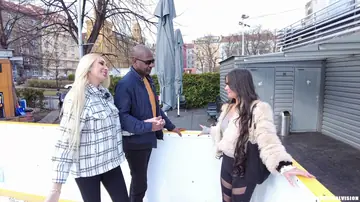 Ebony Woman Takes Fist Before Interracial Gangbang in Heels