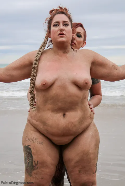 Mistress Kara: Tall BBW Redhead Bound Nude on a Public Beach – photo 20 of 20