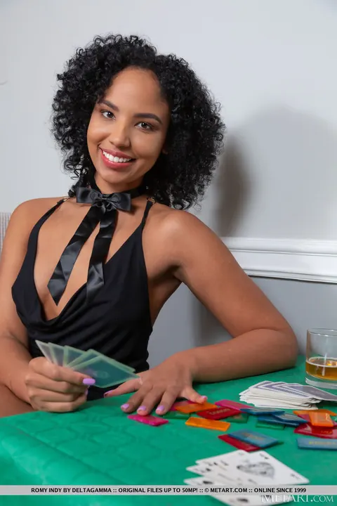 Romy Indy: Tall Ebony Blonde in Heels Shows Her Pierced Nipples – photo 1 of 18