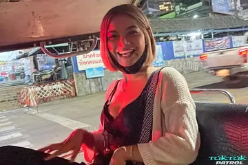 Thai Woman in Glasses Gets Fucked Outdoors and Takes a Facial
