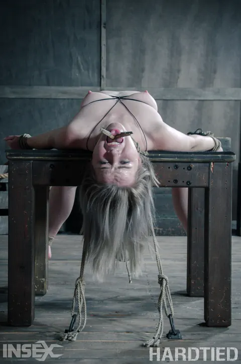 Bambi Belle: Blonde in Bondage Spreads Her Shaved Pussy – photo 13 of 14