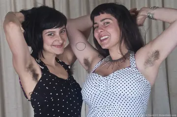 Busty BBWs Strip Dresses and Lingerie for Hairy Lesbian Play