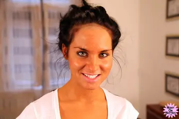 Bettina DiCapri – Tanned Brunette with Short Hair Takes a Facial After Sex