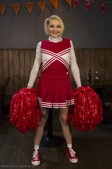 Arielle Aquinas – Blonde in Uniform Skirt Takes Double Penetration in Group Sex