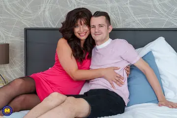Asha Heart – Busty Mature Brunette Takes Anal and Rides a Dildo in Lingerie