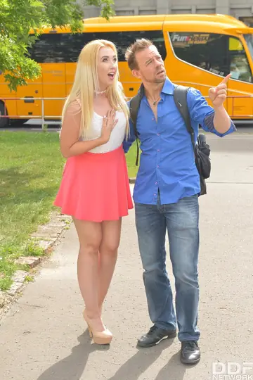 European Blonde Takes Double Penetration Outdoors