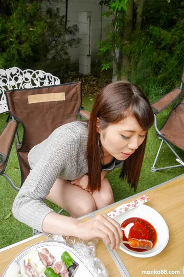 Japanese Brunette Undresses and Poses Nude