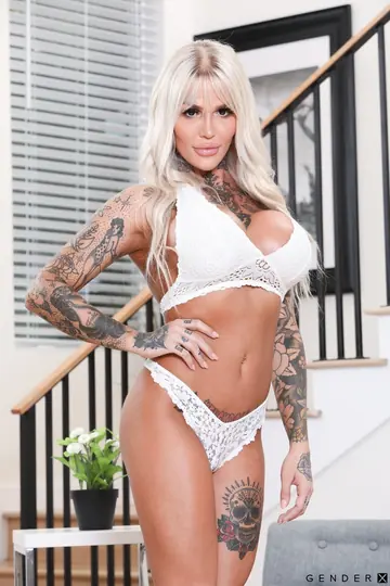 Trans Woman Strips Fully and Poses for the Camera