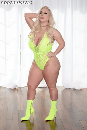 Stassi Rossi – Curvy Blonde MILF Strips Out of Her Skirt and Fishnets