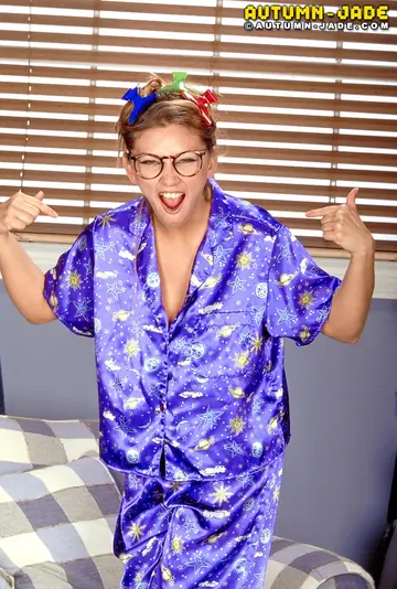 Petite Blonde MILF Squeezes Her Big Tits and Masturbates in Glasses