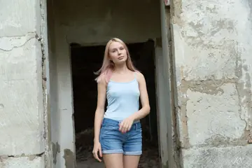 Maria Rubio – European Blonde Strips Out of Her Jeans at Ruined Dwelling
