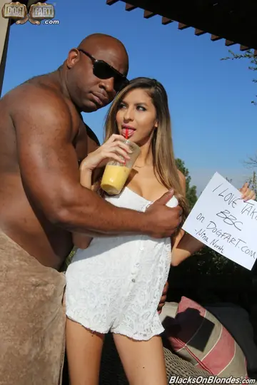Nina North – Latina with Big Natural Tits and Glasses Kisses Her Black Partner Outdoors