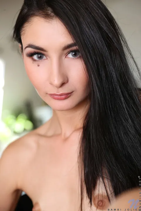 Bambi Joli: Petite Russian Brunette Masturbates with a Dildo on the Kitchen Table – photo 16 of 21