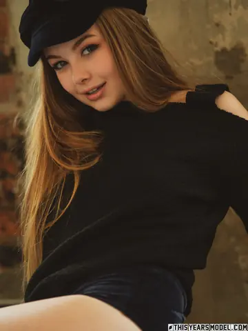 Blonde Strips Out of Her Shorts While Wearing a Funky Cap