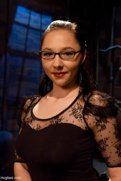 Maggie Mayhem: Busty Brunette Bound and Stripped Nude for Dungeon Display – photo 2 of 21