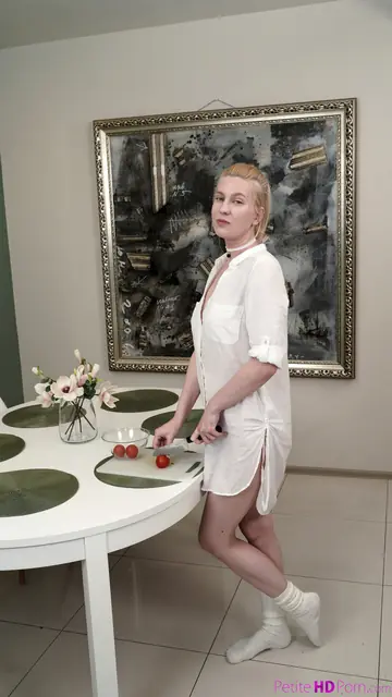 Aurora Sky – Petite European Blonde Kisses Her Man Before Sex