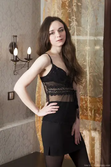 Llenushka – Slim Brunette in Lingerie and Thong Spreads Her Hairy Pussy
