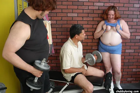 Mature Curvy Redhead Takes Two Cocks in Public – photo 2 of 16