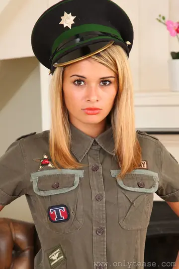PAWG in Uniform and Stockings Strips Down