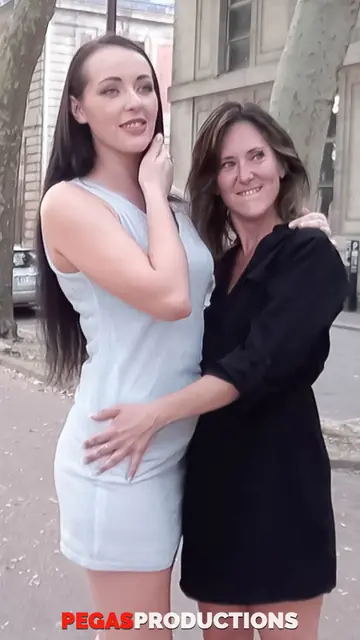 Tall Brunette MILF in a Skirt Joins a Threesome for Anal