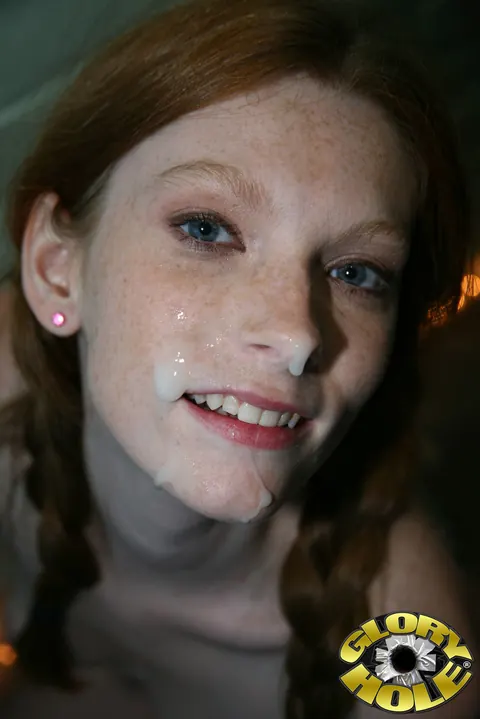 Amelia Rose: Slim Redhead in Panties Sucks BBC at Gloryhole – photo 19 of 20