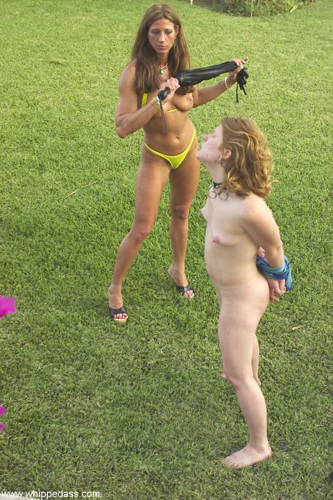 Kym Wilde: Tattooed Redhead Femdom Dominates Submissive Babe Outdoors – photo 11 of 20
