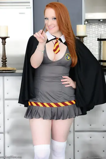 Lucy OHara – Pale Redhead MILF Kneels in Costume and Fingers Herself on the Kitchen Floor