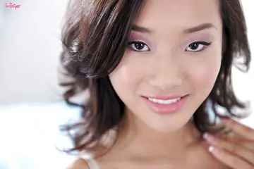 Alina Li – Asian Brunette in Lingerie Kneels and Fingers Her Shaved Pussy