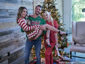 Kenna James – Petite Latina MILF Joins Christmas Threesome and Takes a Facial