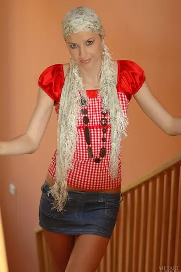 Petite European Blonde Poses Nude Showing Her Body