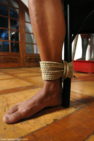 Blonde Trans Woman Dominates in Bondage and Sucks Cock