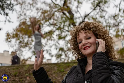 Melany Furie: Curly Redhead Takes a Strap-On Outdoors in Heels – photo 1 of 11