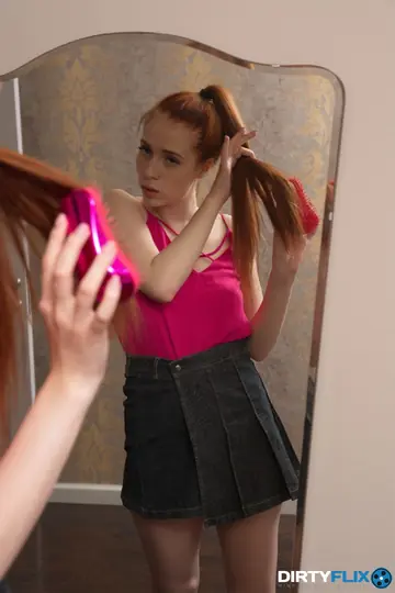 Jessie Way – Redhead in a Skirt Facesits Then Takes It Doggy and Anal