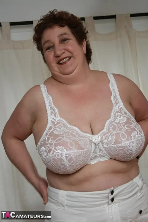 Kinky Carol: British Brunette MILF Strips and Spreads on Dining Table – photo 10 of 20