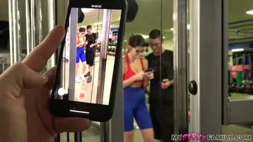 Thick Brunette with Big Natural Tits and Glasses Gives a Blowjob