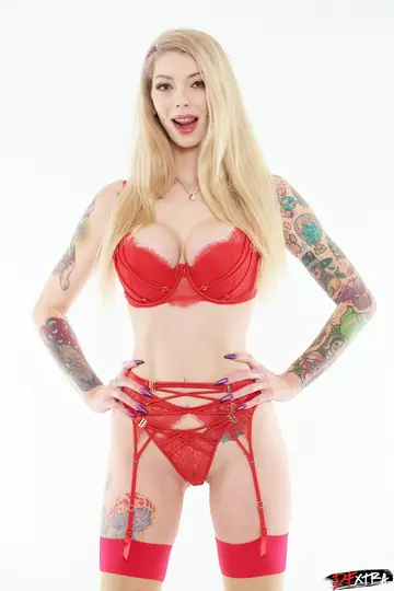 Thick Blonde in Lingerie Gives Handjobs to Multiple Men