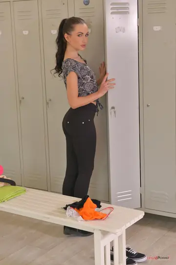 Sasha Rose – Slim Brunette with Big Tits Takes Anal in the Gym Wearing Shorts
