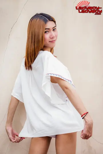 Petite Asian Trans Woman Poses in Panties and Shows Her Cock
